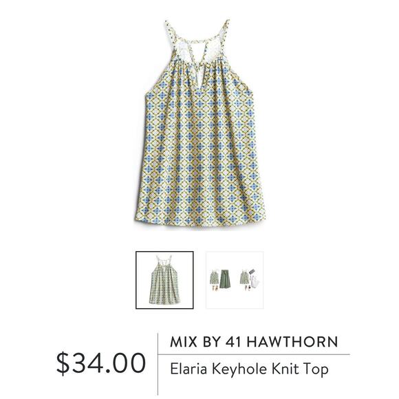 Mix by 41Hawthorn SMALL Elaria Keyhole Knit Top  Stitch Fix Front Back Peek Tank - Picture 5 of 11